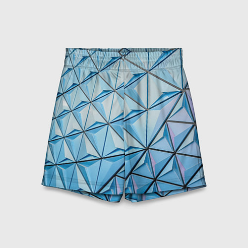 Детские шорты Абстрактная киберпанк броня - Голубой / 3D-принт – фото 1
