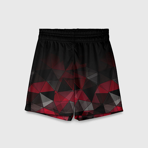 Детские шорты Черно-красный геометрический / 3D-принт – фото 1