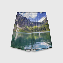 Шорты детские Прозрачное горное озеро, цвет: 3D-принт