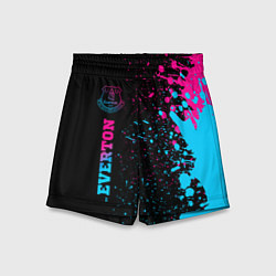 Шорты детские Everton - neon gradient: по-вертикали, цвет: 3D-принт