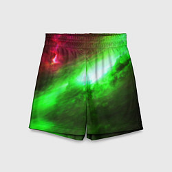 Шорты детские Зеленый космос бесконечность, цвет: 3D-принт