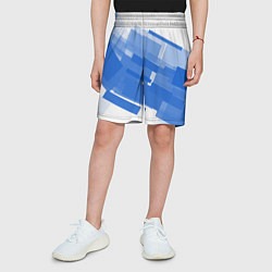 Шорты детские Геометрия в синем, цвет: 3D-принт — фото 2