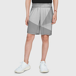 Шорты детские Геометрические серые фигуры, цвет: 3D-принт — фото 2
