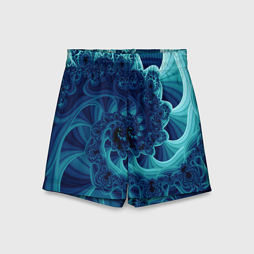 Детские шорты Закрученный синий фрактал / 3D-принт – фото 1