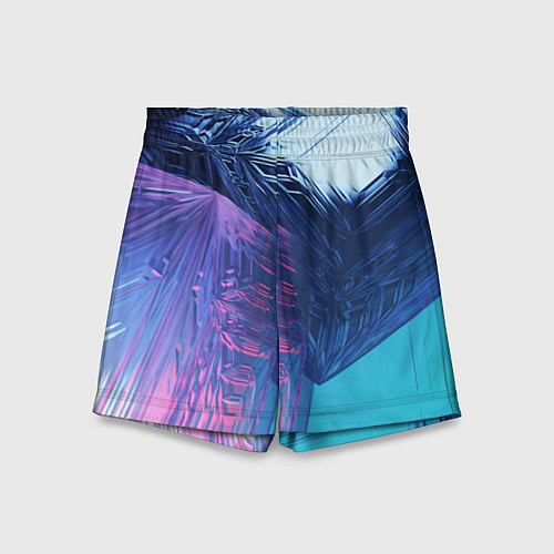 Детские шорты Абстрактные ледяные кубы - Розовый и синий / 3D-принт – фото 1