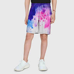 Шорты детские Акварельные кляксы, цвет: 3D-принт — фото 2