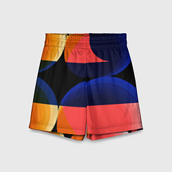 Шорты детские Абстрактные круги и полупрозрачные фигуры, цвет: 3D-принт