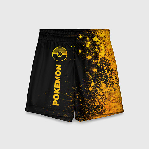 Детские шорты Pokemon - gold gradient: по-вертикали / 3D-принт – фото 1