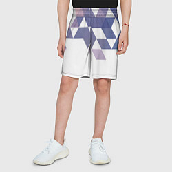 Шорты детские Розово-фиолетовый паттерн и белый фон, цвет: 3D-принт — фото 2