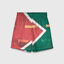 Шорты детские Абстрактная красная и зелёная поверхность с линиям, цвет: 3D-принт
