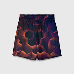 Шорты детские Абстрактные металл и лучи, цвет: 3D-принт