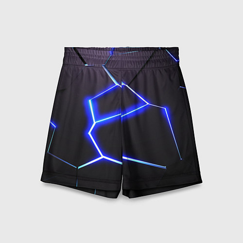 Детские шорты Неоновый разлом плит / 3D-принт – фото 1