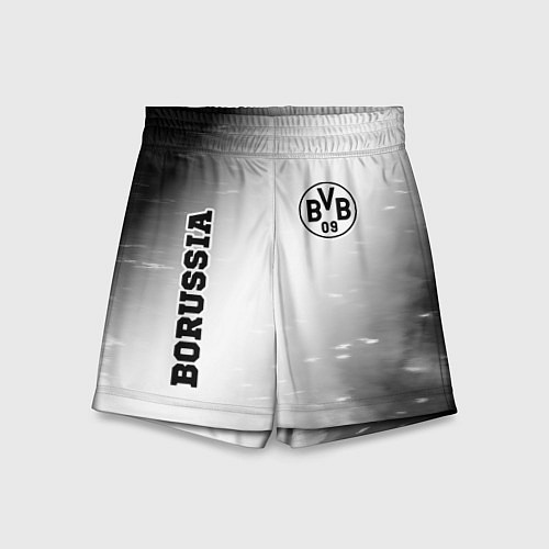 Детские шорты Borussia sport на светлом фоне: надпись, символ / 3D-принт – фото 1