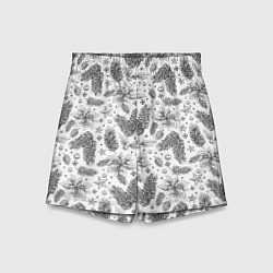 Шорты детские Новогодние шишки, цвет: 3D-принт