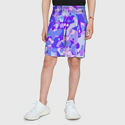 Шорты детские Ультрафиолетовая абстракция, цвет: 3D-принт — фото 2