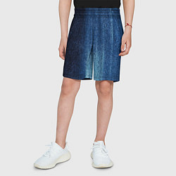 Шорты детские Синие блёстки во тьме, цвет: 3D-принт — фото 2