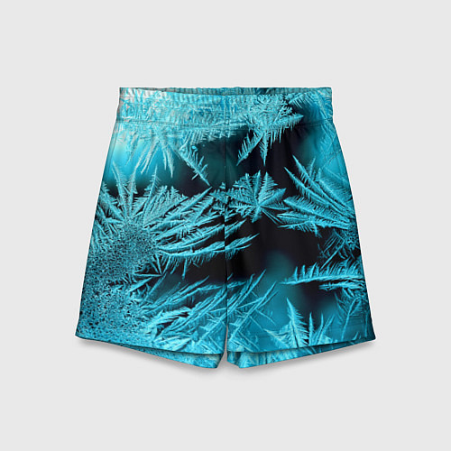 Детские шорты Голубой лед - иней / 3D-принт – фото 1
