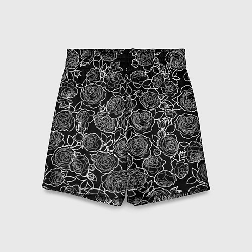 Детские шорты Чайная роза: Черно белыи принт / 3D-принт – фото 1