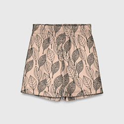 Детские шорты Листья штрихованные