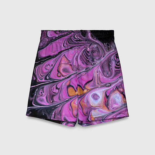 Детские шорты Фиолетовые краски и камни / 3D-принт – фото 1