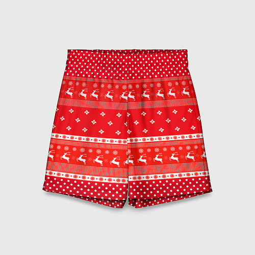 Детские шорты Праздничный красный свитер / 3D-принт – фото 1