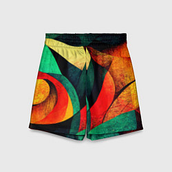 Шорты детские Текстурированная цветная абстракция, цвет: 3D-принт