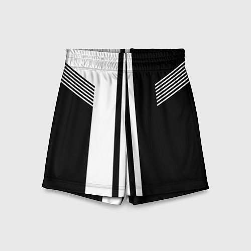 Детские шорты Чёрные и белые полоски / 3D-принт – фото 1