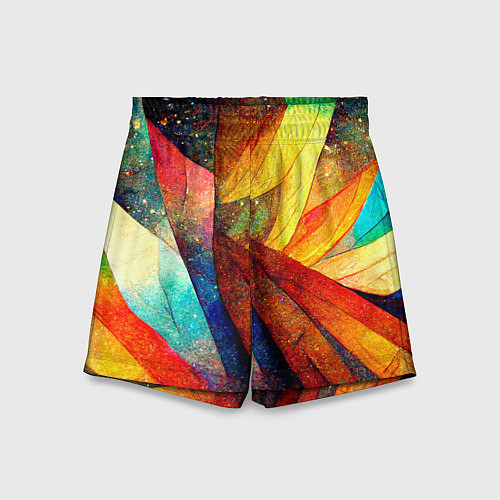 Детские шорты Радужная абстракция со звездами / 3D-принт – фото 1