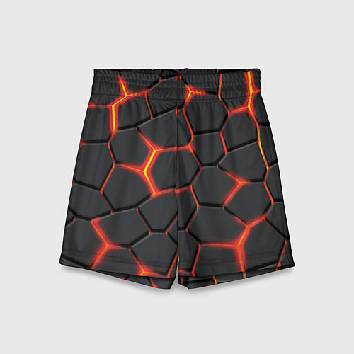 Детские шорты Неоновый разлом - жёлтый / 3D-принт – фото 1