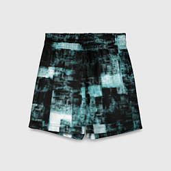 Детские шорты Абстракт голубой на чёрном