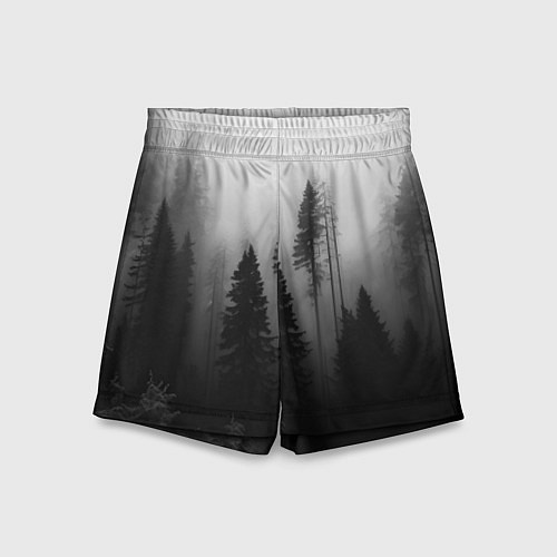 Детские шорты Красивый лес и туман / 3D-принт – фото 1