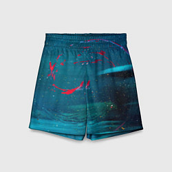 Шорты детские Абстрактные туман и розовые краски, цвет: 3D-принт