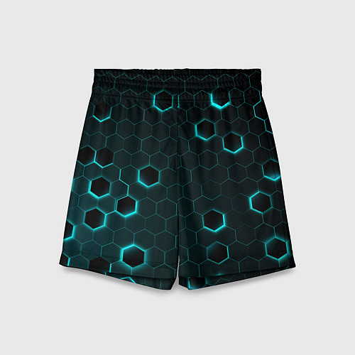 Детские шорты Светящиеся неоновые сотые / 3D-принт – фото 1