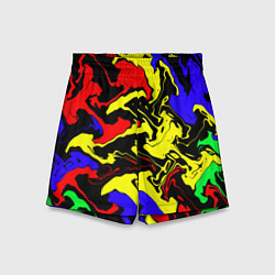 Шорты детские Разводы цветных красок, цвет: 3D-принт