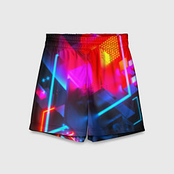 Шорты детские Neon stripes color, цвет: 3D-принт