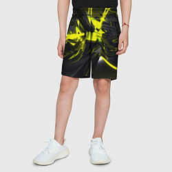 Шорты детские Yellow gold abstraction, цвет: 3D-принт — фото 2