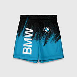 Шорты детские Bmw голубые брызги, цвет: 3D-принт