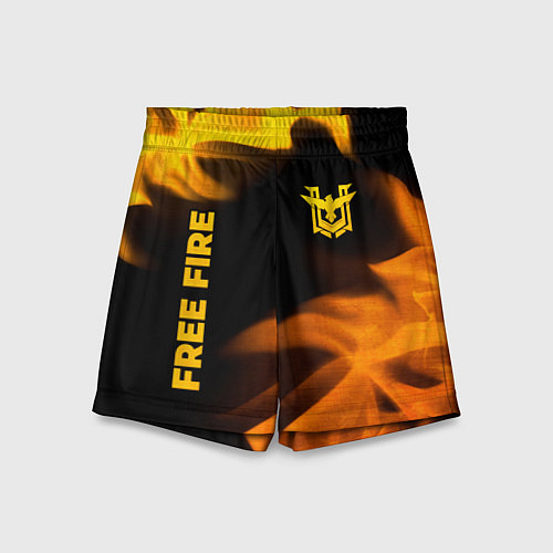Детские шорты Free Fire - gold gradient: надпись, символ / 3D-принт – фото 1