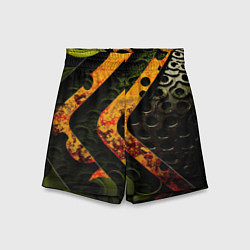 Шорты детские Оранжевые полосы на неровной текстуре, цвет: 3D-принт