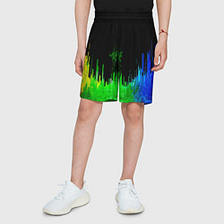 Шорты детские Геометрическая музыкальная волна, цвет: 3D-принт — фото 2