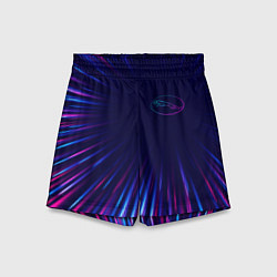 Шорты детские Jaguar neon speed lines, цвет: 3D-принт