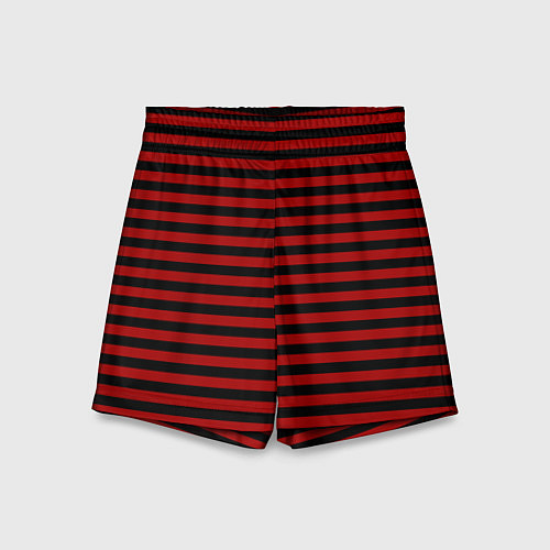 Детские шорты Темно-красные полосы / 3D-принт – фото 1
