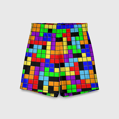 Детские шорты Тетрис цветные блоки / 3D-принт – фото 1