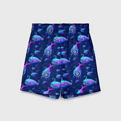 Шорты детские Subnautica паттерн с рыбами, цвет: 3D-принт