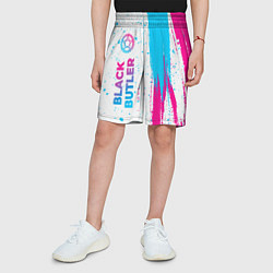 Шорты детские Black Butler neon gradient style: по-вертикали, цвет: 3D-принт — фото 2