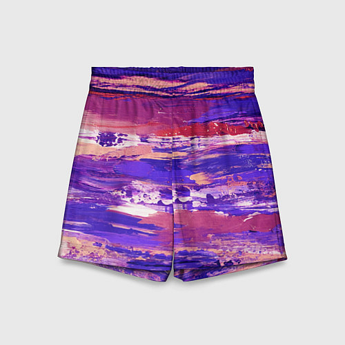 Детские шорты Масляные краски сине-розовый / 3D-принт – фото 1