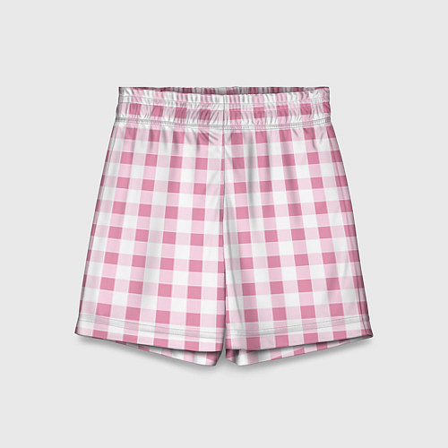 Детские шорты Барби-розовый: клетка / 3D-принт – фото 1