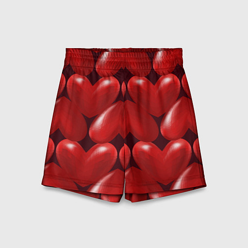 Детские шорты Red hearts / 3D-принт – фото 1