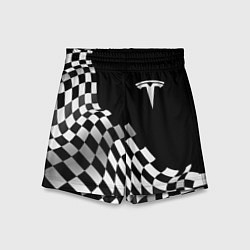 Шорты детские Tesla racing flag, цвет: 3D-принт