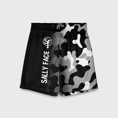 Детские шорты Sally Face glitch на темном фоне: по-вертикали / 3D-принт – фото 1